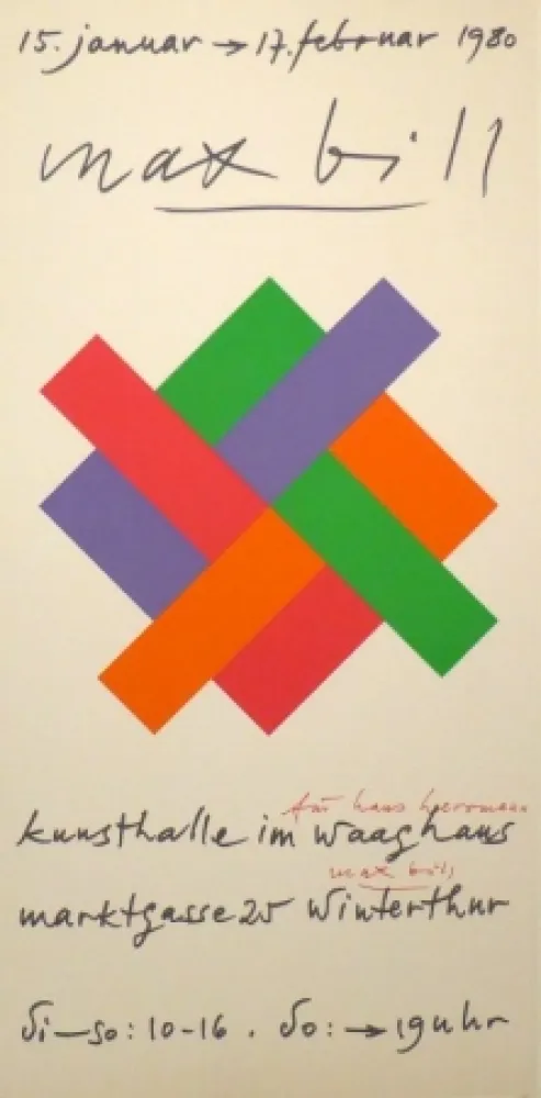 Siebdruck Bill - Plakat Kunsthalle Winterthur