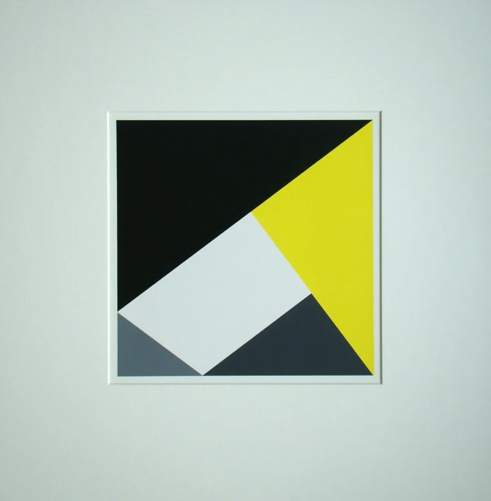 Siebdruck Bill - Von vier pythagoräischen Dreiecken umschlossenes Weiss