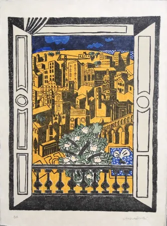 Lithographie Bioulès - Millénaire de Montpellier