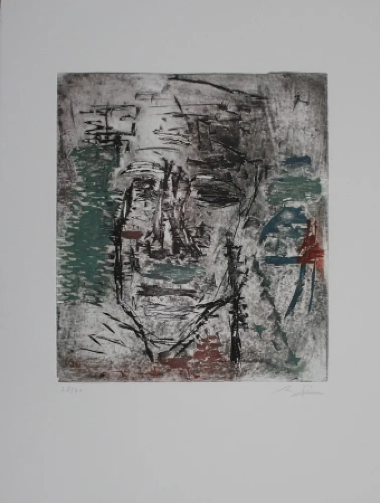 Radierung Und Aquatinta Bissière - Grosse tête