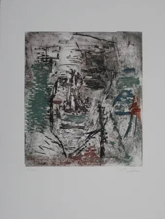 Radierung Und Aquatinta Bissière - Grosse tête