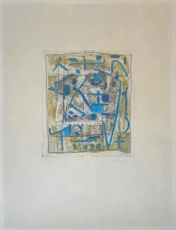 Radierung Und Aquatinta Bissiere - Soleil noir 