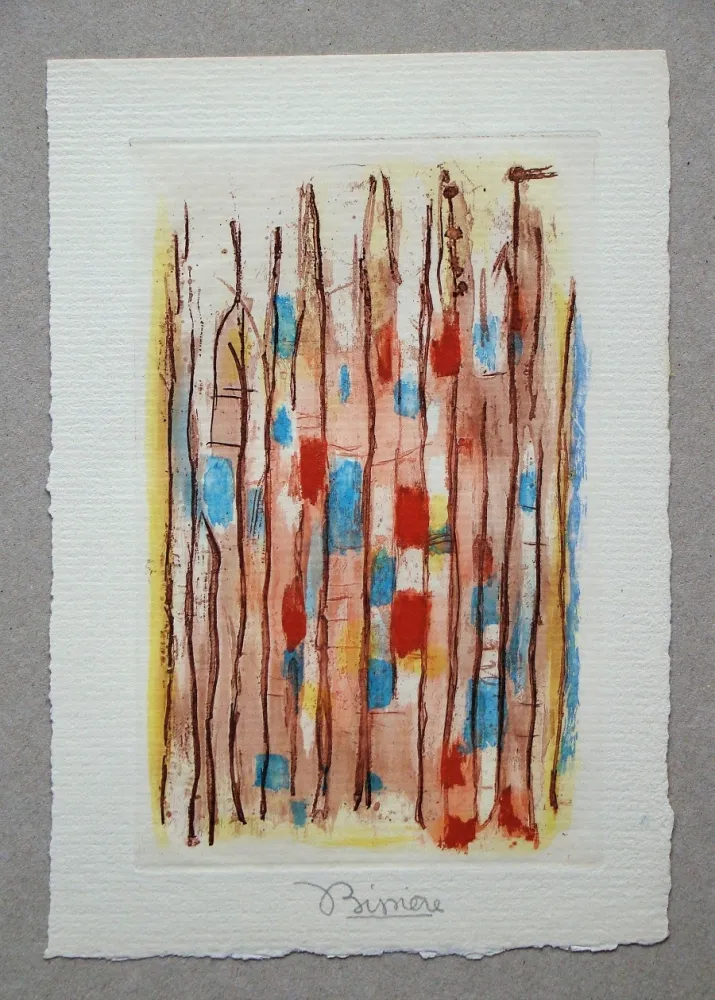 Aquatinta Bissiere - Untitled composition
