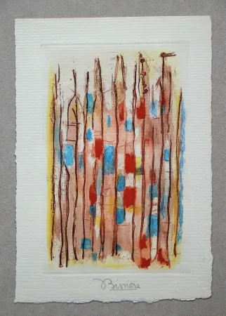 Aquatinta Bissiere - Untitled composition