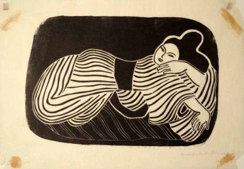 Holzschnitt Blenk - Liegende