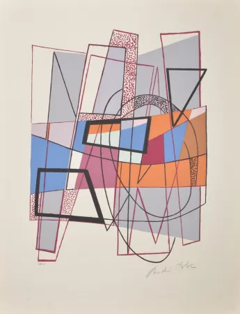 Siebdruck Bloc - Composition, 1954 - Hand-signed