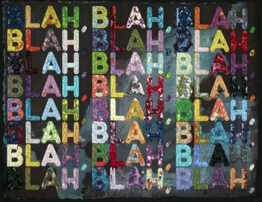 Monotypie Bochner - Blah Blah Blah (Black)