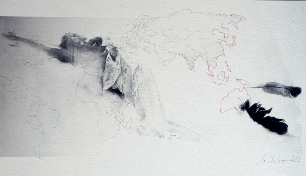 Stich Bolenz - Ikarus mit Weltkarte