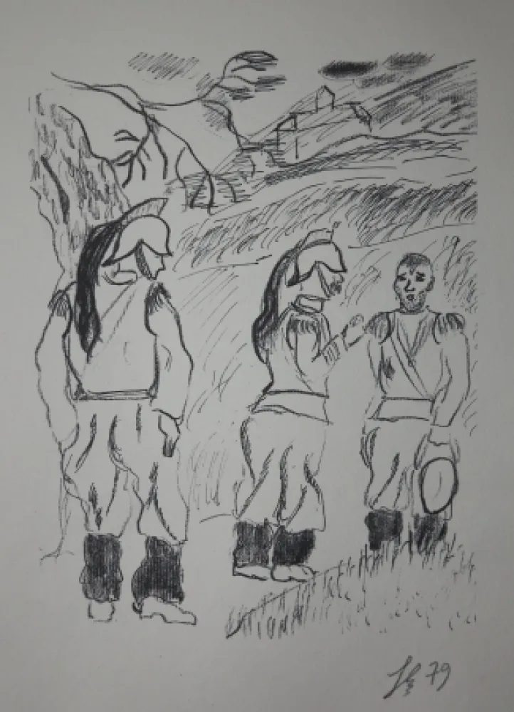 Stich Bonabel - Louis-Ferdinand Céline - Gravure Originale - Voyage au Bout de la Nuit