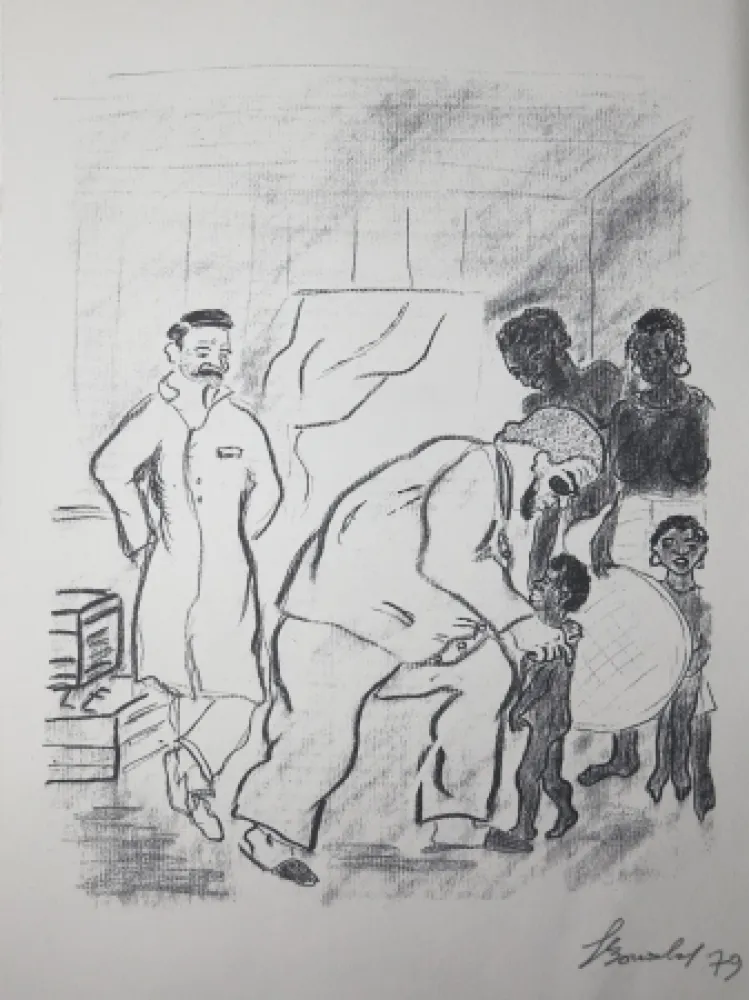 Stich Bonabel - Louis-Ferdinand Céline - Gravure Originale - Voyage au Bout de la Nuit