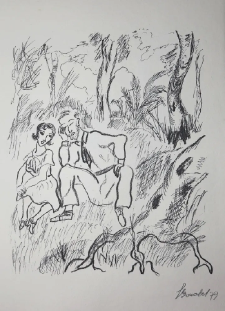 Stich Bonabel - Louis-Ferdinand Céline - Gravure Originale - Voyage au Bout de la Nuit