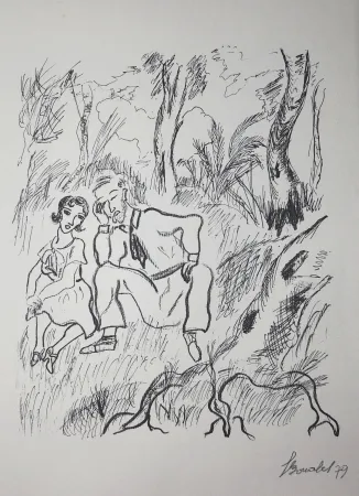 Stich Bonabel - Louis-Ferdinand Céline - Gravure Originale - Voyage au Bout de la Nuit