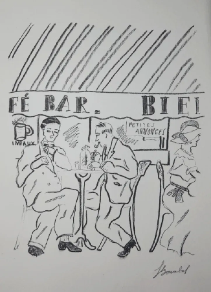 Stich Bonabel - Louis-Ferdinand Céline - Gravure Originale - Voyage au Bout de la Nuit