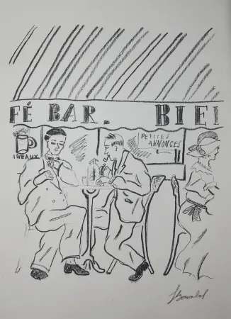 Stich Bonabel - Louis-Ferdinand Céline - Gravure Originale - Voyage au Bout de la Nuit