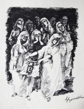 Stich Bonabel - Louis-Ferdinand Céline / Lucette Almansor - Gravure Originale - Répétion ballet en costume