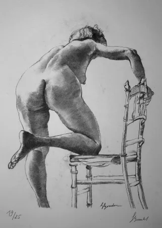 Lithographie Bonabel - Louis-Ferdinand Céline - Nu Feminin / Female Nude - 1938