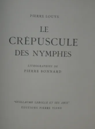 Illustriertes Buch Bonnard - LE CREPUSCULE DES NYMPHES