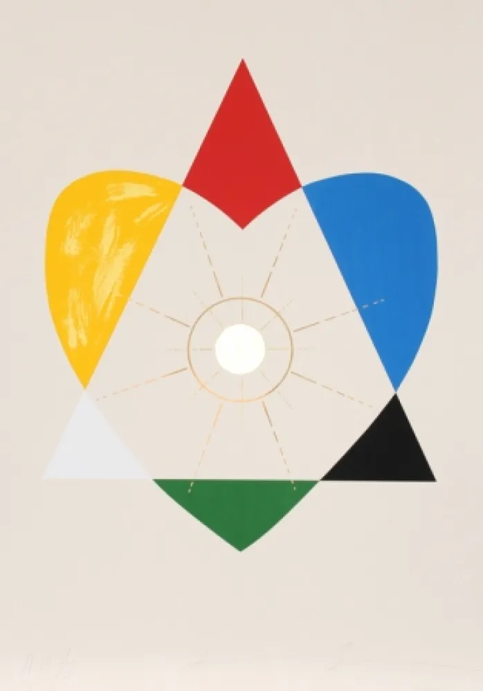 Siebdruck Borofsky - The Balance of Love and Work Produces Energy