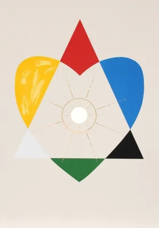 Siebdruck Borofsky - The Balance of Love and Work Produces Energy