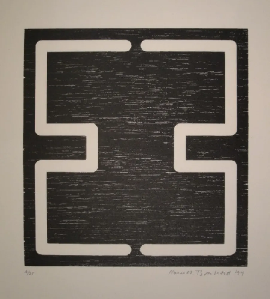 Holzschnitt Bosshard - Liegendes H