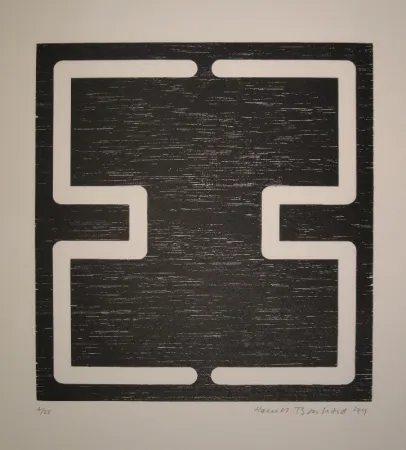 Holzschnitt Bosshard - Liegendes H