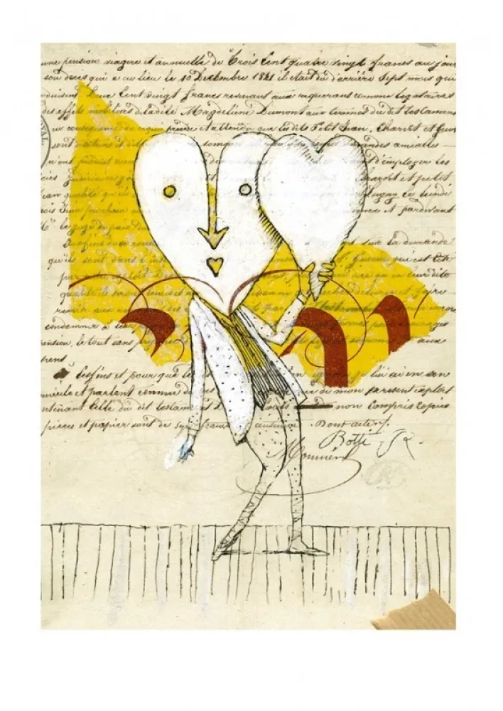 Digitale Druckgrafik Botti  - DOUBLE CŒUR