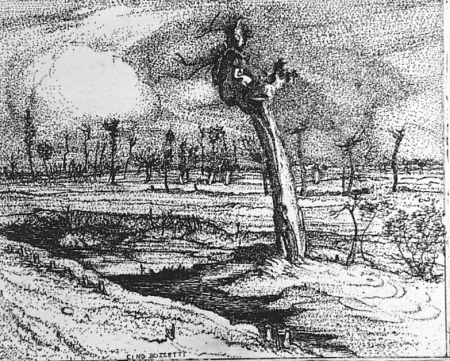 Radierung Bozzetti - La Gaba scalvata