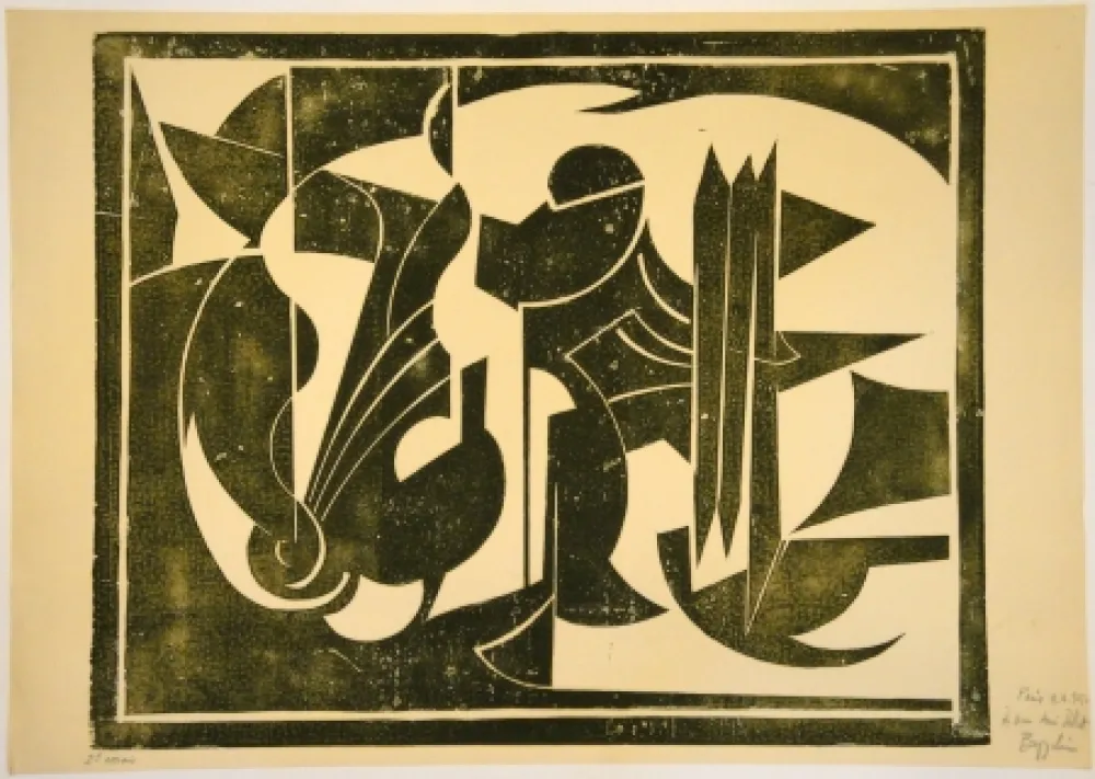 Linolschnitt Bozzolini - Untitled