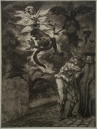 Radierung Bracquemond - Hors de Mon Soliel, Canailles!