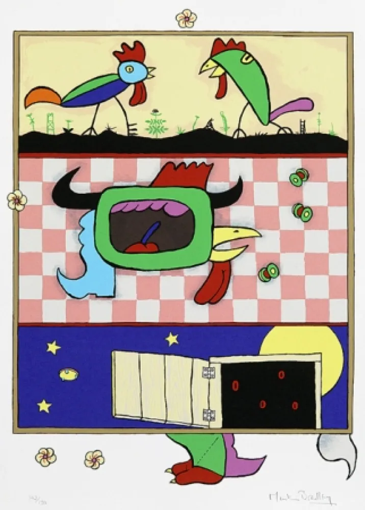 Siebdruck Bradley - The Chickens