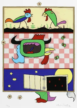 Siebdruck Bradley - The Chickens