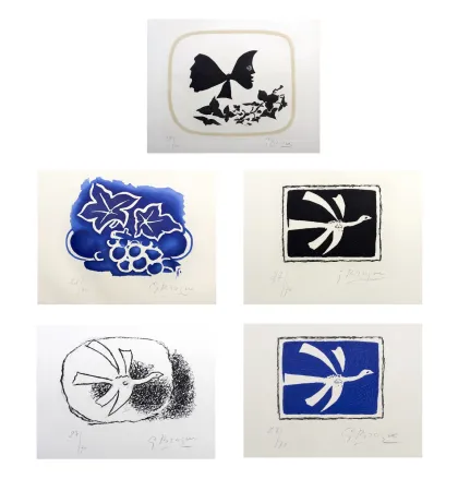 Radierung Und Aquatinta Braque - AOÛT. Suite complète signée des gravures + 1 gravure inédite (Louis Broder, 1958)