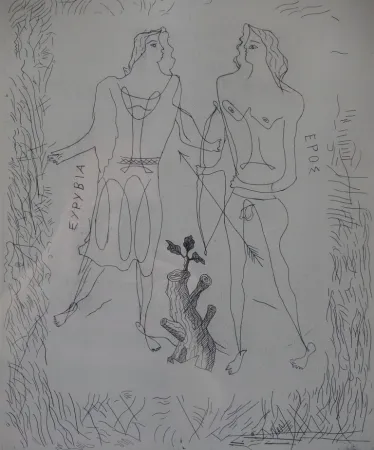 Radierung Braque - Eurybia et Eros