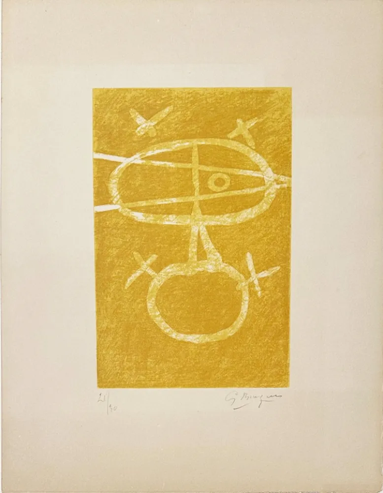 Lithographie Braque - Le signe