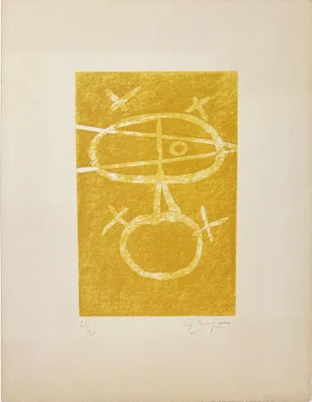 Lithographie Braque - Le signe