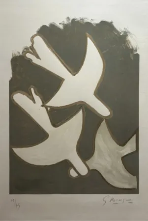 Lithographie Braque - Les Oiseaux Blancs