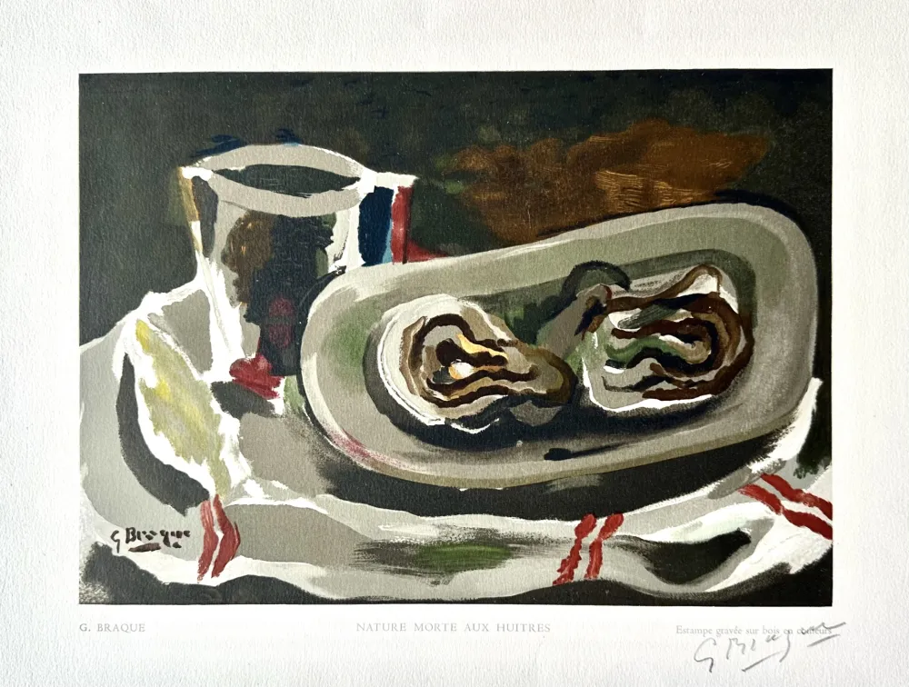 Holzschnitt Braque - Nature Morte aux Huitres 