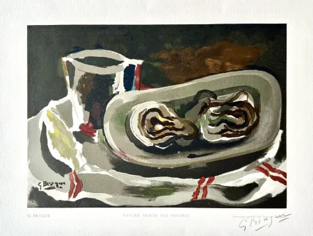 Holzschnitt Braque - Nature Morte aux Huitres 