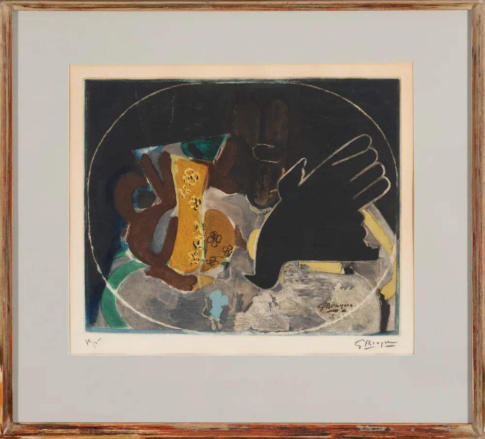 Radierung Braque - Pichet et oiseau