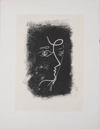 Lithographie Braque - Profil de femme, 1972