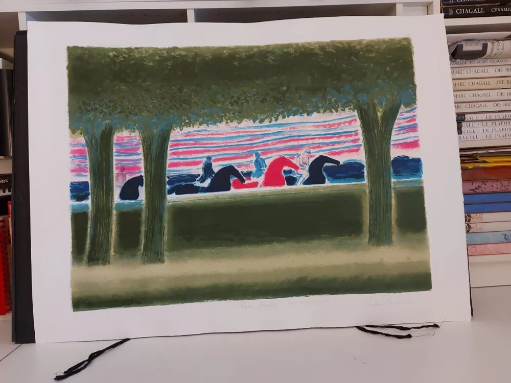 Lithographie Brasilier - Les cavaliers qui passent (1987)