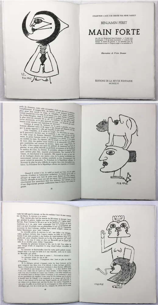 Illustriertes Buch Brauner - Benjamin Péret : MAIN FORTE. Illustrations de Victor Brauner (1946)