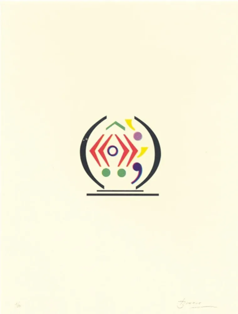 Lithographie Brossa - Signes 12