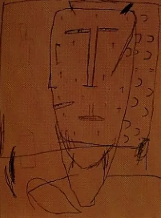 Lithographie Brown - Self portrait 4