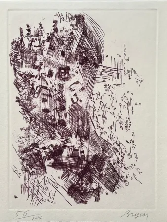 Radierung Bryen - Hommage à Hans Arp 
