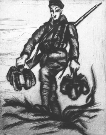 Kaltnadelradierung Bucci - Corvée dell'acqua