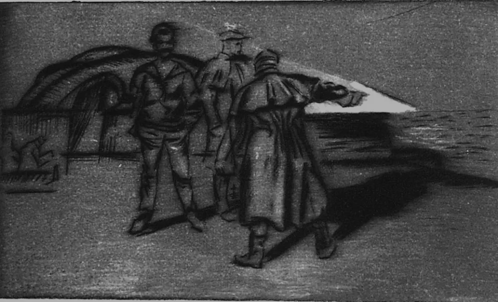 Kaltnadelradierung Bucci - Il faro di Riva