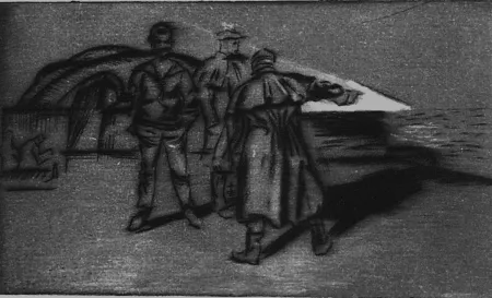 Kaltnadelradierung Bucci - Il faro di Riva