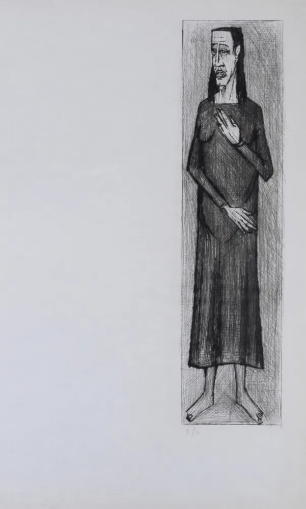 Radierung Und Aquatinta Buffet - Homme de face, La Passion du Christ