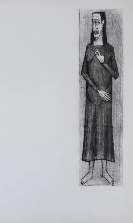 Radierung Und Aquatinta Buffet - Homme de face, La Passion du Christ